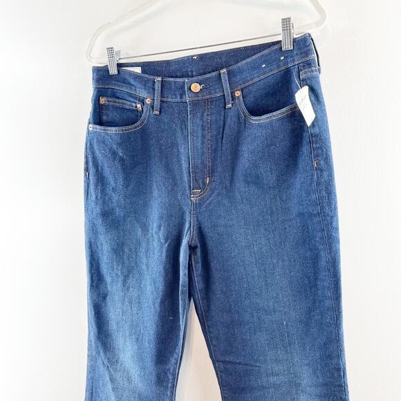 GAP High Rise 70s Flare Leg Jeans Dark Wash Blue 32 / 14 - Picture 8 of 12